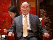 Chinese Vice President Wang Qishan speaks during a meeting with Malaysia's Deputy Prime Minister Wan Azizah Wan Ismail at the Zhongnanhai Leadership Compound in Beijing