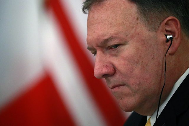 U.S. Secretary of State Mike Pompeo attends lunch with counterparts China, Britain, Russia and France, the permanent five veto-wielding members of the U.N. Security Council.