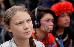 SIxteen year-old Swedish climate change activist Greta Thunberg at the Supreme Court in Washington