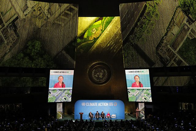 16-year-old Swedish Climate activist Greta Thunberg speaks at the 2019 United Nations Climate Action Summit at U.N. headquarters in New York City, New York, U.S.