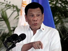 President Rodrigo Duterte speaks after his arrival in Davao