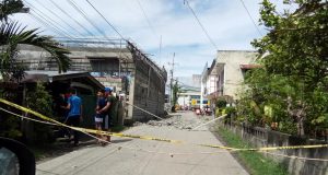 Social media image of damage from an earthquake in Digos City