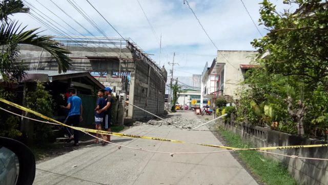 Social media image of damage from an earthquake in Digos City