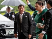 ‘Unbearable pain’ cuts short Duterte’s Japan trip President Rodrigo Duterte arrives to attend the enthronement ceremony of Japan's Emperor Naruhito in Tokyo