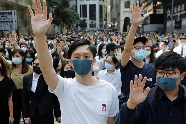 Protesters in Central District of HK