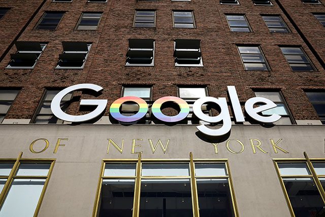 Google logo in New York