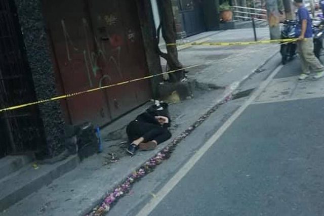 Foreigner in Manila's sidewalk