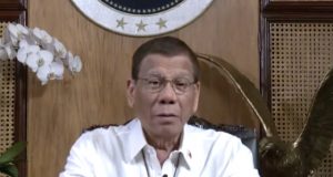Duterte in a video message
