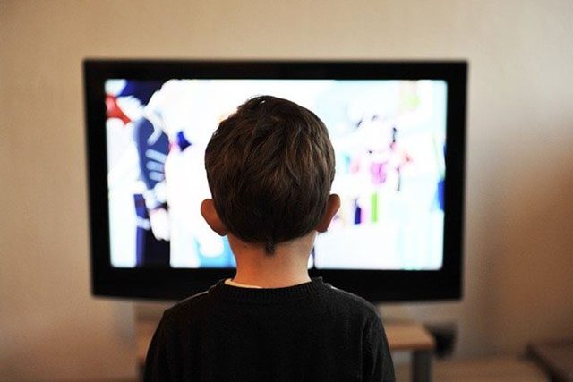 Child watching television