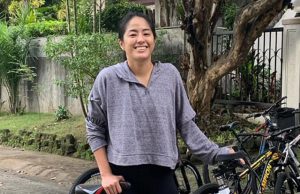 Gretchen Ho with bikes