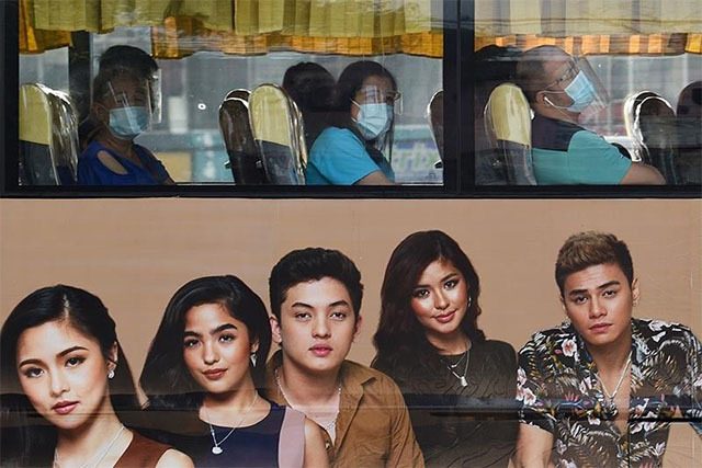 Bus with local celebrities