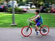 Kid riding bicycle
