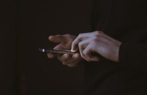 Person holding a smartphone