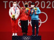 Women's weighlifting: Hidilyn Diaz, Liao Qiuyun and Zulfiya Chinshanlo