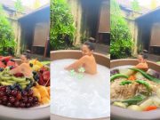 ‘Fiesta po tayo’: Kim Molina enjoys food memes of milk bath photo Kim Molina_milk bath post