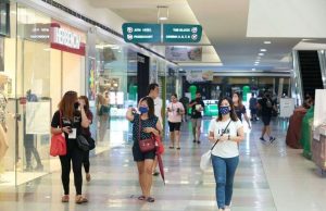 Shoppers in a mall
