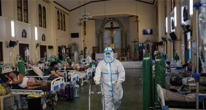 Medical worker in PPE suit