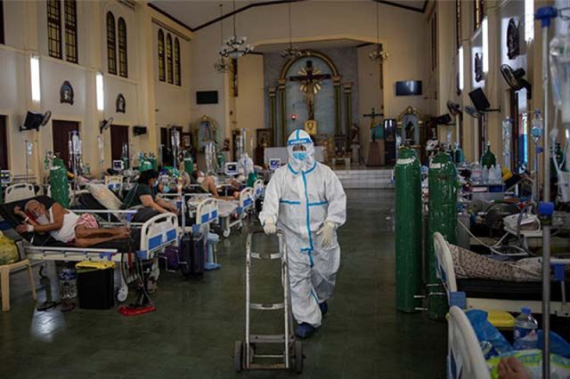 Medical worker in PPE suit