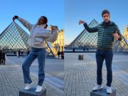 Travel woes? Nico Bolzico pokes fun at tourist photo taken by Solenn Heussaff in Paris Solenn and Nico_Louvre Pyramid