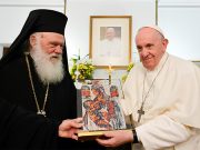 Pope Francis visits migrant camp on Greek island of Lesbos