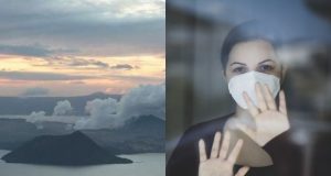Taal Volcano and face mask