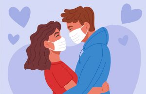 Couple with masks