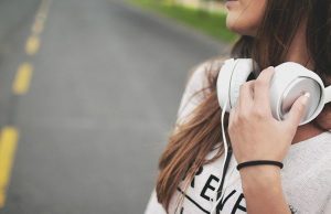 Girl with headphones