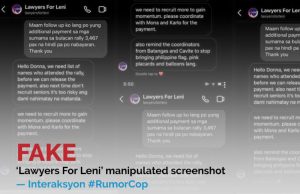 Lawyers for Leni fake