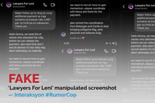 Lawyers for Leni fake