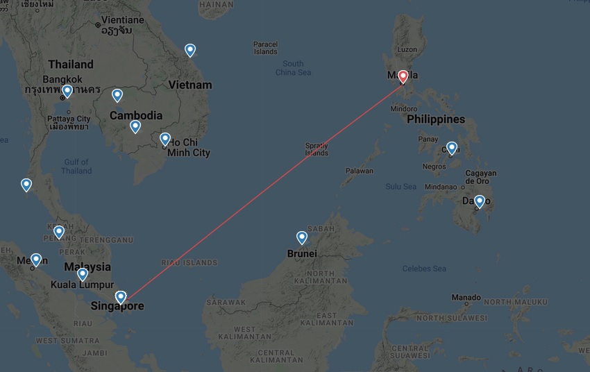 Singapore Airlines route