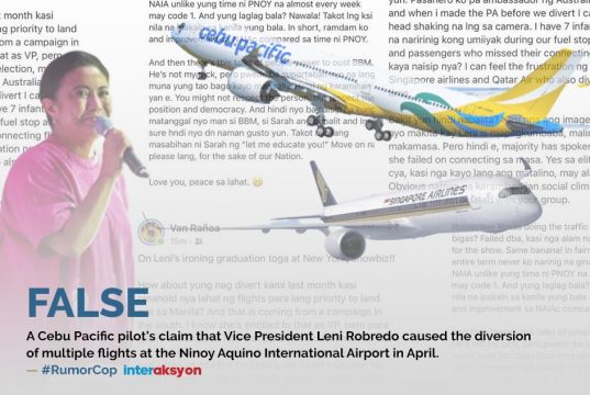 Leni Robredo flights fact check