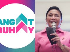 Angat Buhay logo and Leni Robredo