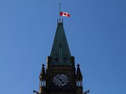 More Canadians see monarchy as ‘outdated’ but political risks block change Canadian flag half-mast