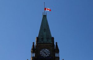 Canadian flag half-mast