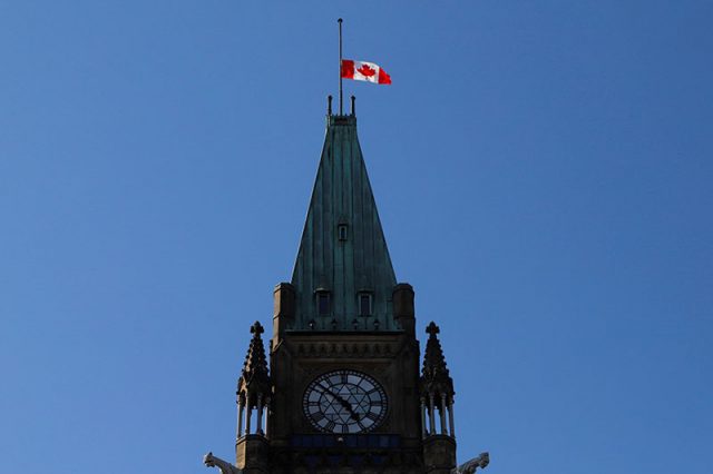 Canadian flag half-mast