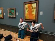 UK climate change protesters throw soup at van Gogh’s ‘Sunflowers’