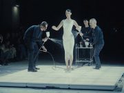 Fashion’s future? Bella Hadid has dress sprayed on