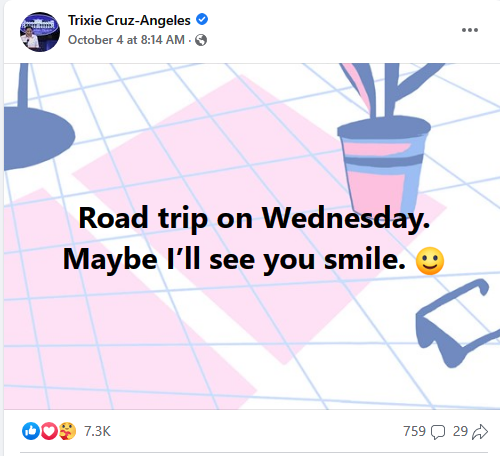 Trixie Cruz-Angeles_road trip 