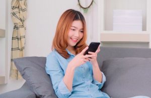 Woman using smartphone