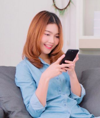 Woman using smartphone