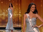 Celeste Cortesi dons sky blue gown referencing name at Miss Universe prelims
