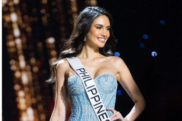 Miss Universe Philippines 2022 Celeste Cortesi in the evening gown portion of the preliminary round of 71st Miss Universe (Instagram/themissuniverseph)