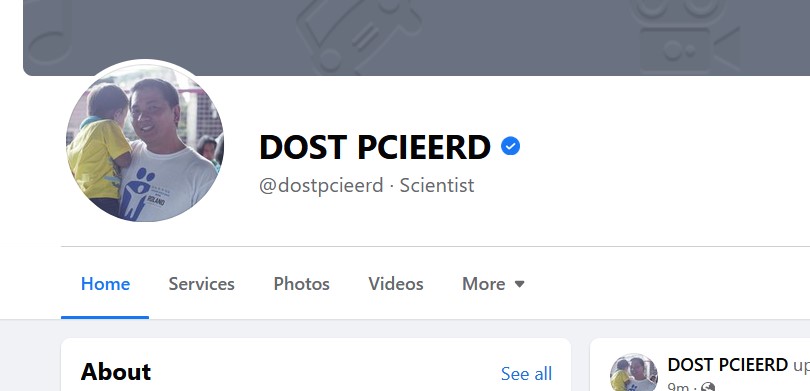DOST PCIEERD Facebook page