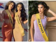 Spotted: Miss Grand Philippines 2023 Nikki de Moura holds flag in state of war mode