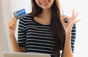 Woman with credit card