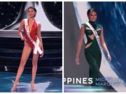 ‘Bagay’: Pinoys stunned by Michelle Dee’s emerald green gown, red swimsuit