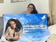 Blogger Lyqa Maravilla receives ‘Mokang-inspired’ tarpaulin after passing teaching license test