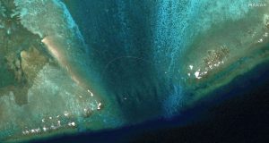 Satellite images of Scarborough Shoal, South China Sea