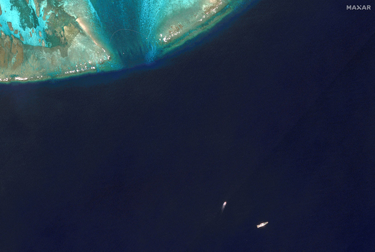 Satellite images of Scarborough Shoal, South China Sea