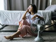 Woman with fan